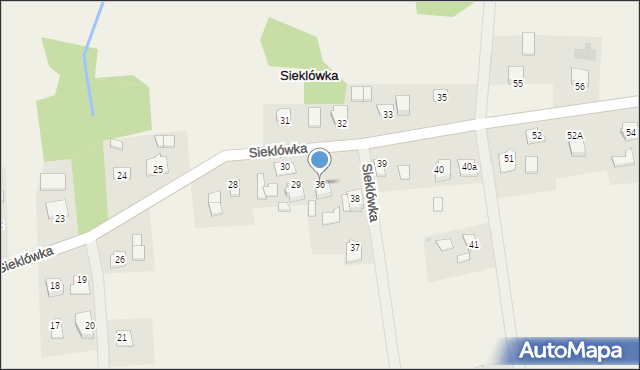 Sieklówka, Sieklówka, 36, mapa Sieklówka