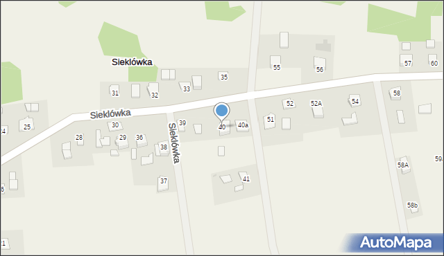 Sieklówka, Sieklówka, 40, mapa Sieklówka