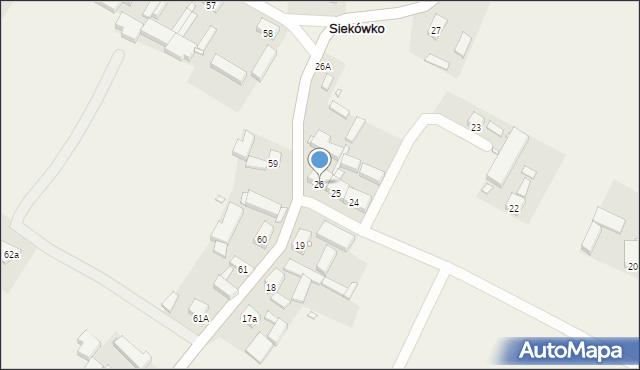 Siekówko, Siekówko, 26, mapa Siekówko