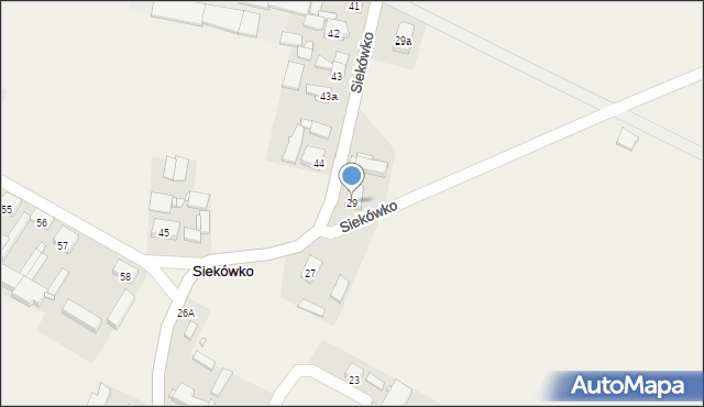 Siekówko, Siekówko, 29, mapa Siekówko