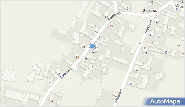 Siekowo, Siekowo, 16, mapa Siekowo