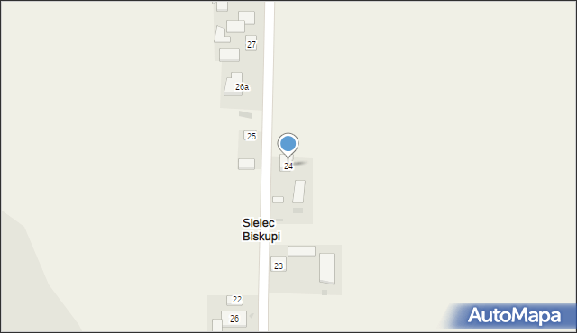 Sielec Biskupi, Sielec Biskupi, 24, mapa Sielec Biskupi