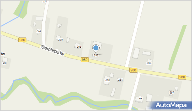 Siemiechów, Siemiechów, 293, mapa Siemiechów