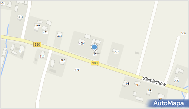 Siemiechów, Siemiechów, 36, mapa Siemiechów