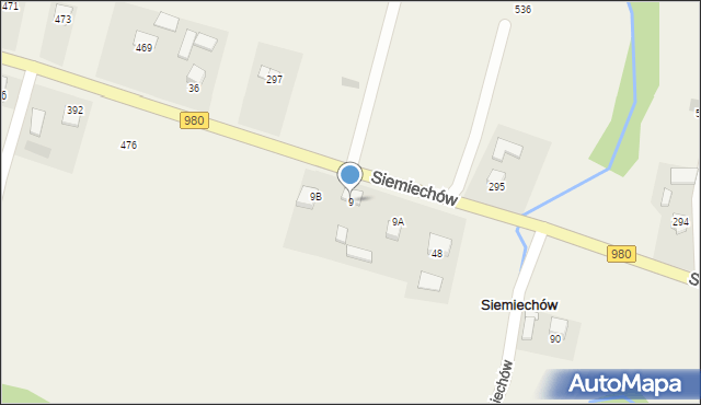 Siemiechów, Siemiechów, 9, mapa Siemiechów