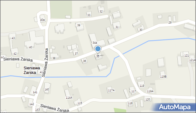 Sieniawa Żarska, Sieniawa Żarska, 35, mapa Sieniawa Żarska