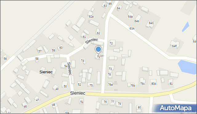Sieniec, Sieniec, 71, mapa Sieniec