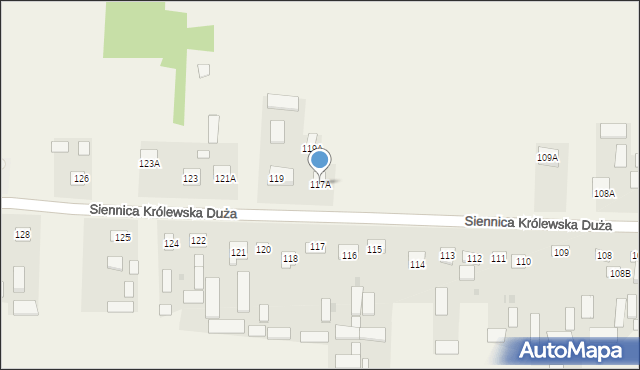 Siennica Królewska Duża, Siennica Królewska Duża, 117A, mapa Siennica Królewska Duża