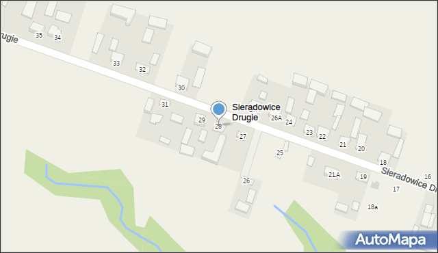 Sieradowice Drugie, Sieradowice Drugie, 28, mapa Sieradowice Drugie
