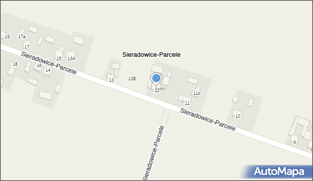 Sieradowice-Parcele, Sieradowice-Parcele, 12, mapa Sieradowice-Parcele