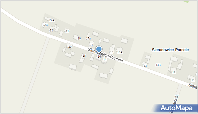 Sieradowice-Parcele, Sieradowice-Parcele, 16, mapa Sieradowice-Parcele
