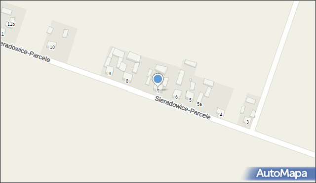 Sieradowice-Parcele, Sieradowice-Parcele, 7, mapa Sieradowice-Parcele