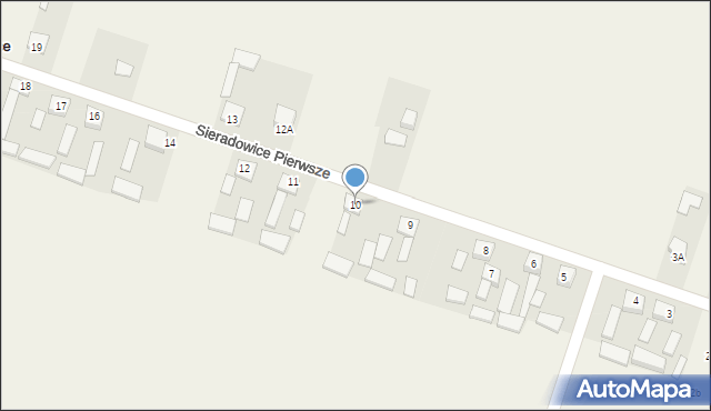 Sieradowice Pierwsze, Sieradowice Pierwsze, 10, mapa Sieradowice Pierwsze