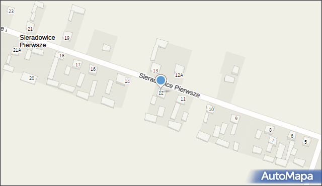 Sieradowice Pierwsze, Sieradowice Pierwsze, 12, mapa Sieradowice Pierwsze