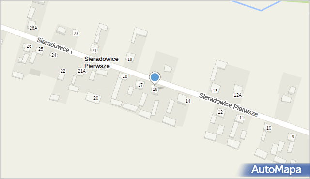 Sieradowice Pierwsze, Sieradowice Pierwsze, 16, mapa Sieradowice Pierwsze