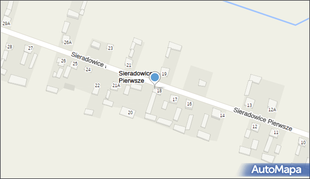 Sieradowice Pierwsze, Sieradowice Pierwsze, 18A, mapa Sieradowice Pierwsze