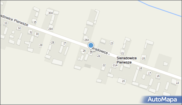 Sieradowice Pierwsze, Sieradowice Pierwsze, 25, mapa Sieradowice Pierwsze