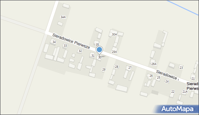 Sieradowice Pierwsze, Sieradowice Pierwsze, 30, mapa Sieradowice Pierwsze