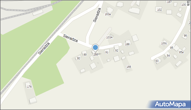 Sieradza, Sieradza, 200, mapa Sieradza