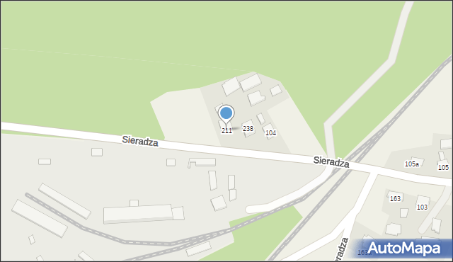Sieradza, Sieradza, 211, mapa Sieradza
