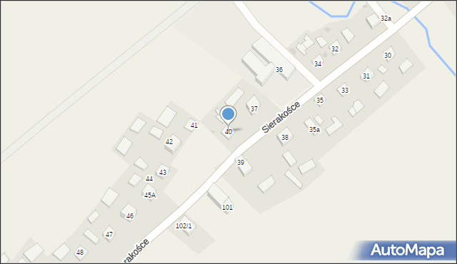 Sierakośce, Sierakośce, 40, mapa Sierakośce