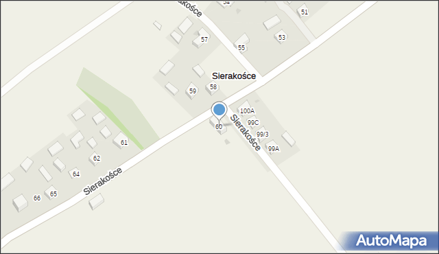 Sierakośce, Sierakośce, 63, mapa Sierakośce