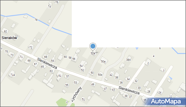 Sieraków, Sienkiewicza Henryka, 52a, mapa Sieraków
