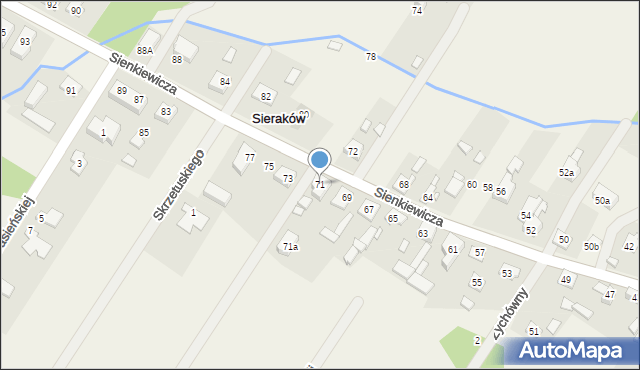 Sieraków, Sienkiewicza Henryka, 71, mapa Sieraków
