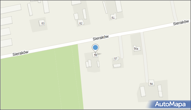 Sieraków, Sieraków, 58, mapa Sieraków