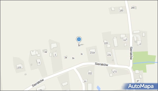 Sieraków, Sieraków, 3d, mapa Sieraków