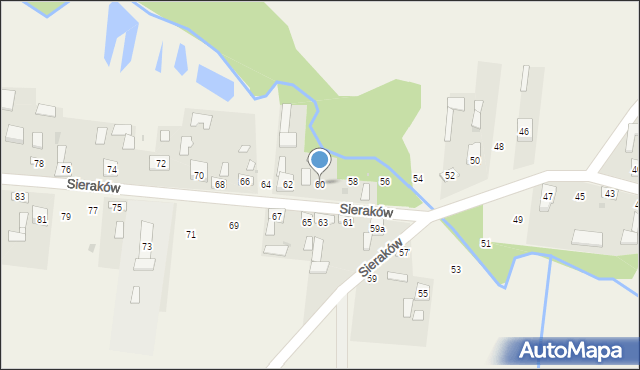 Sieraków, Sieraków, 60, mapa Sieraków