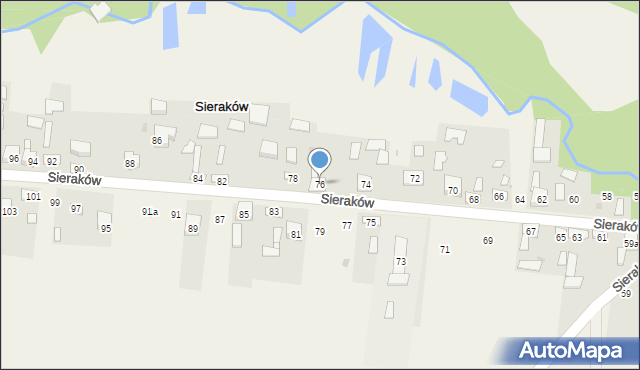 Sieraków, Sieraków, 76, mapa Sieraków