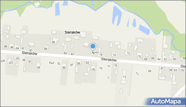 Sieraków, Sieraków, 78, mapa Sieraków