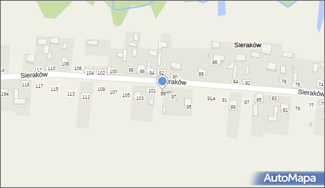 Sieraków, Sieraków, 99, mapa Sieraków