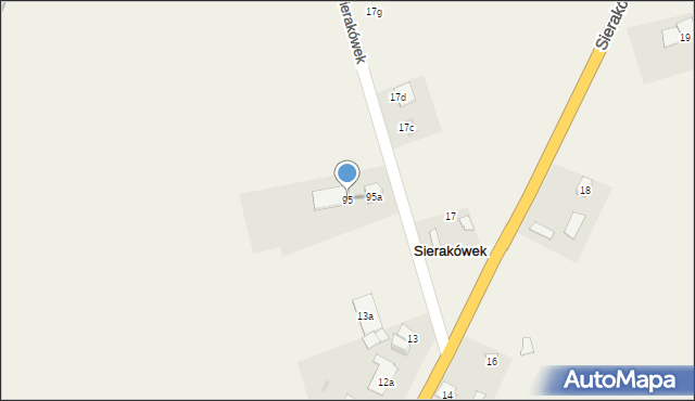 Sierakówek, Sierakówek, 95, mapa Sierakówek