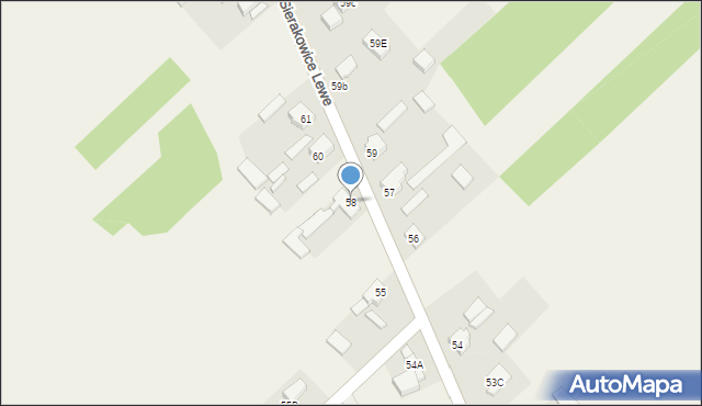 Sierakowice Lewe, Sierakowice Lewe, 58, mapa Sierakowice Lewe