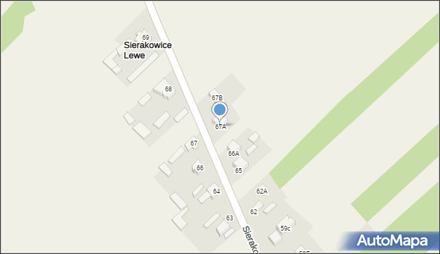 Sierakowice Lewe, Sierakowice Lewe, 67A, mapa Sierakowice Lewe