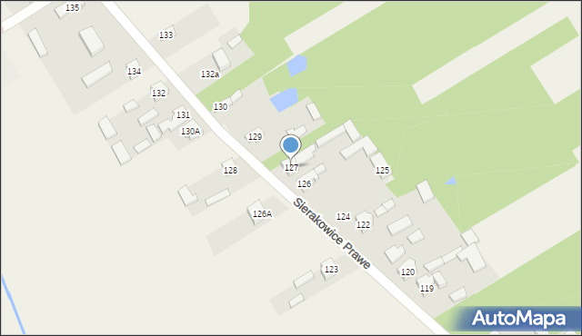 Sierakowice Prawe, Sierakowice Prawe, 127, mapa Sierakowice Prawe