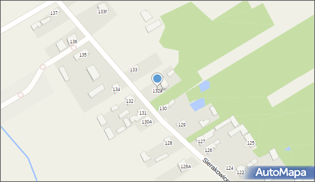 Sierakowice Prawe, Sierakowice Prawe, 132a, mapa Sierakowice Prawe