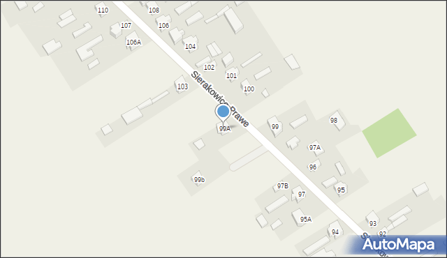 Sierakowice Prawe, Sierakowice Prawe, 99A, mapa Sierakowice Prawe