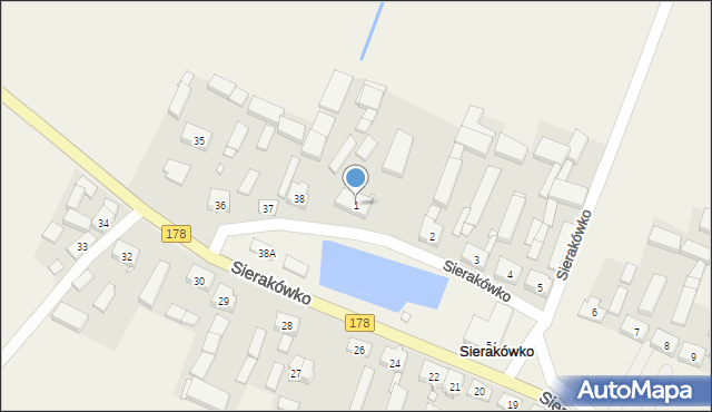 Sierakówko, Sierakówko, 1, mapa Sierakówko