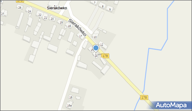 Sierakówko, Sierakówko, 14, mapa Sierakówko