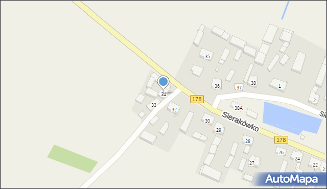 Sierakówko, Sierakówko, 34, mapa Sierakówko