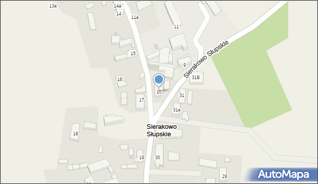 Sierakowo Słupskie, Sierakowo Słupskie, 10, mapa Sierakowo Słupskie