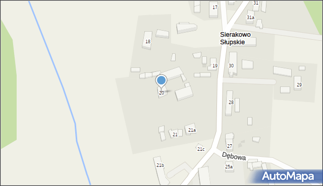 Sierakowo Słupskie, Sierakowo Słupskie, 20, mapa Sierakowo Słupskie