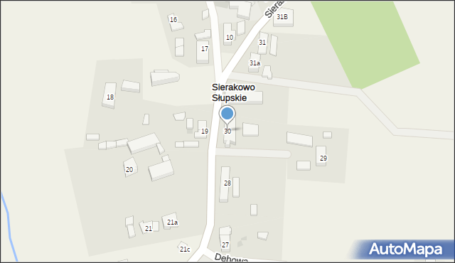 Sierakowo Słupskie, Sierakowo Słupskie, 30, mapa Sierakowo Słupskie