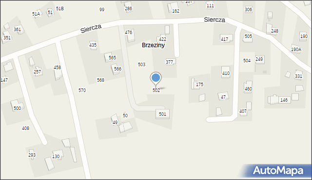 Siercza, Siercza, 502, mapa Siercza