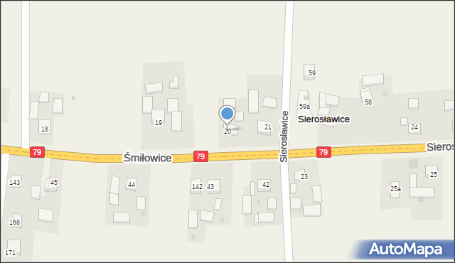 Sierosławice, Sierosławice, 20, mapa Sierosławice