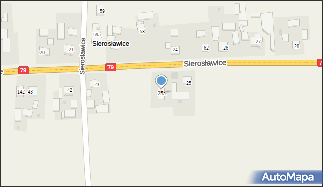 Sierosławice, Sierosławice, 25a, mapa Sierosławice