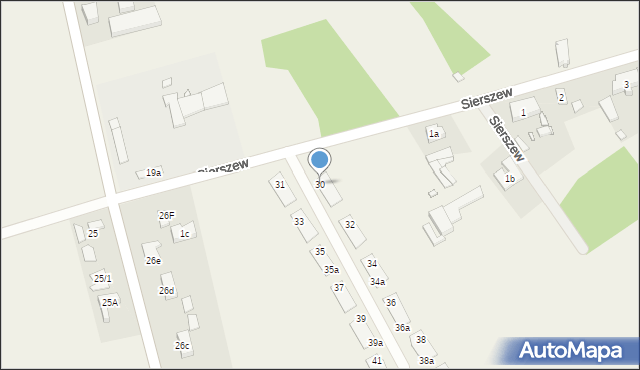 Sierszew, Sierszew, 30, mapa Sierszew
